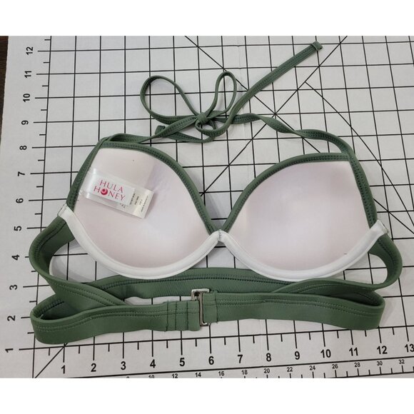 NWT Hula Honey M Tropical Romance Green Floral Swim Top #88121 - Picture 2 of 4